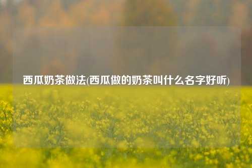 西瓜奶茶做法(西瓜做的奶茶叫什么名字好听)