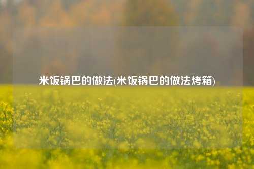 米饭锅巴的做法(米饭锅巴的做法烤箱)